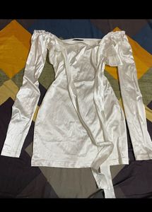 White Silk Bodycon Dress