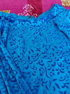 Blue Velvet Saree