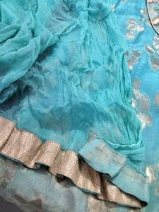 Aqua Embroidered Kurta Set