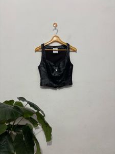 Zara Authentic Leather Waistcoat