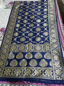 Dark blue Jacquard duppata