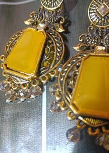Elegant Yellow Drop Earrings