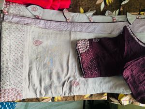 Heavy Border Stones Work Saree