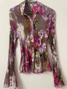 Floral Print Pleated Shirt💚