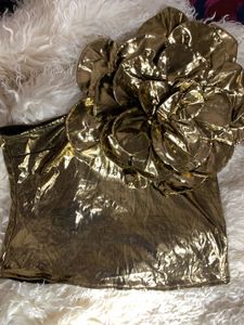 Gold Flower Accent Clutch