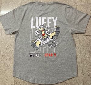 Forever 21 Grey Cotton T-Shirt (One Peice Printe