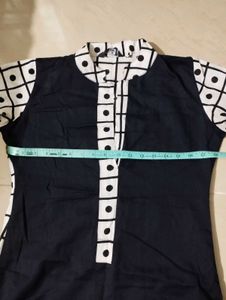 Printed Black Kurta