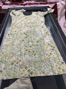 Green Suit Salwar Dupatta Set And Coral Kameez