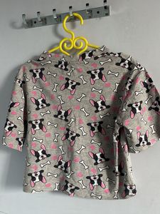 Cute Dog Print Top