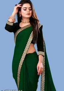 Elegant Red &amp; Black Saree