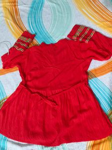 Red Embroidery Top.