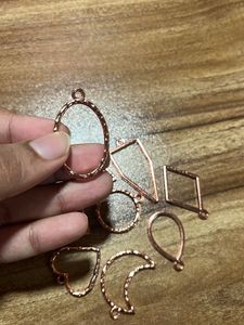 Rose Gold Resin Open Necklace Charm