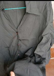 🌙Timeless Black Semi Full-Sleeve Polyester Top🌙