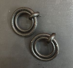 Black Double Hoop Earrings