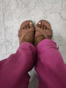 Charcoal Brown Crisscross Flats