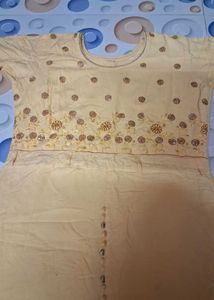 Elegant Yellow Embroidered Anarkali