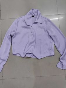 Lilac Button-Down Top