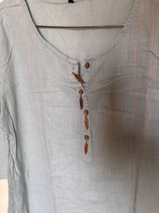 Casual Blue Cotton Kurti