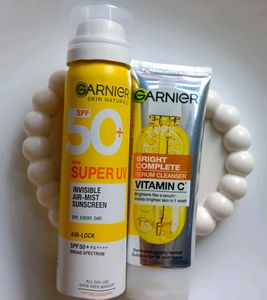 Garnier Facewash And Sunscreen Mist