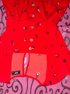 Red Printed Dress