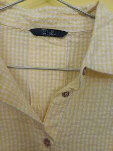 Yellow Gingham Loose Fit Shirt