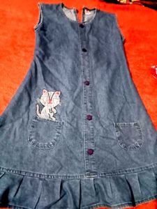 Denim Frook For Girls