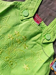 Lime Green Embroidered Jumper Dress
