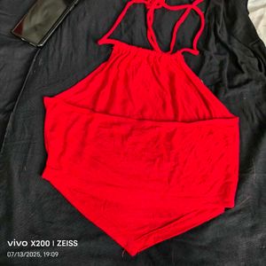 21137. Red Halter Top