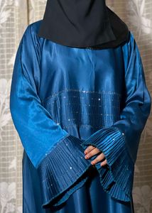 Sapphire Pleated Elegance Abaya