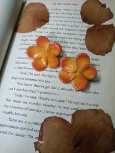 Orange Flower Stud Earrings