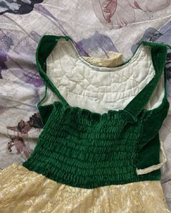 Ethnic Gown - Green And Gold