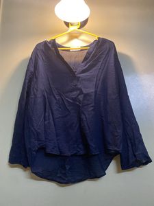 Navy V-Neck Top