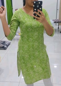 Bandhani Green Kurti