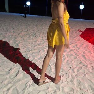 Yellow Sleeveless Mini Dress
