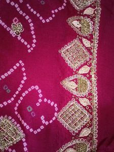 Pure Chanderi Silk Bandhej Saree