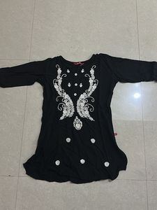 Black Embroidered Kurti/Top