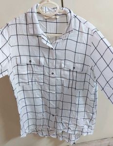 Checked White Shirt