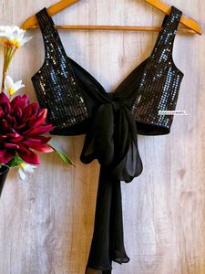 Padded Knot Style Full Sequence Work Blouse