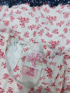 Used Red White Blue Girls Frock 1-2 Year