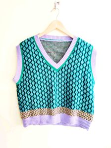 Patterned Knit Vest bust size-38