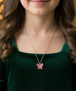 Pink Butterfly Necklace