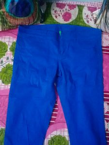 Bright Blue Casual Pants