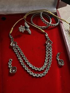 A D Jewellery Set With Bangles Free