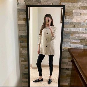 3/4 Sleeve Round Neck Overcoat