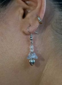 Handmade Earrings with Silver Heart