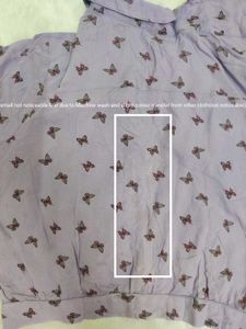 LAVENDER PRINTED CROP SHIRT