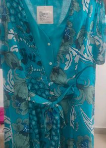 I AM FOR YOU Women Blue &amp; White Floral Dres