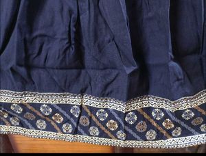Elegant Navy Blue Embroidered Sharara Set