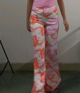 Combo Of Brown And Orange Printed Trouser