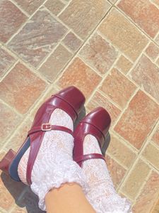 Burgundy Mary Jane Shoes